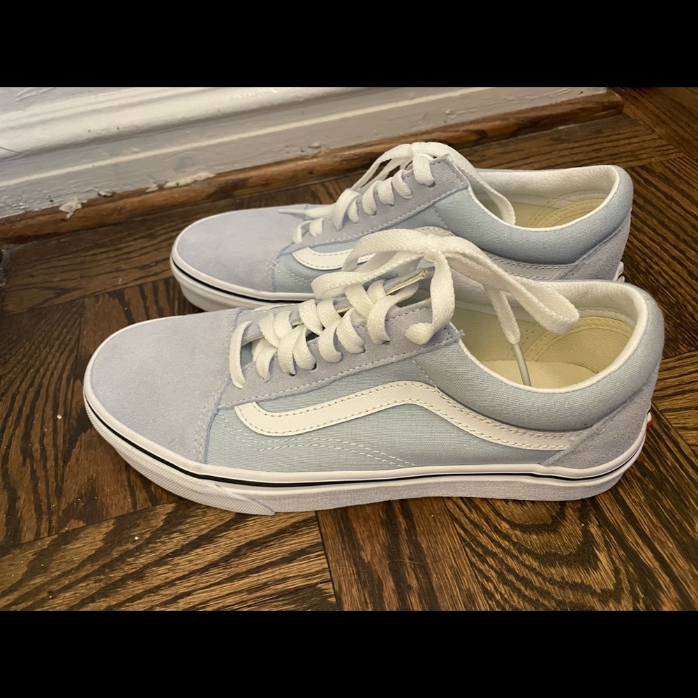 Vans old skool baby blue, worn once!